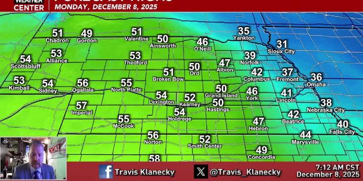 Warmer air budging in to kick off the new work week