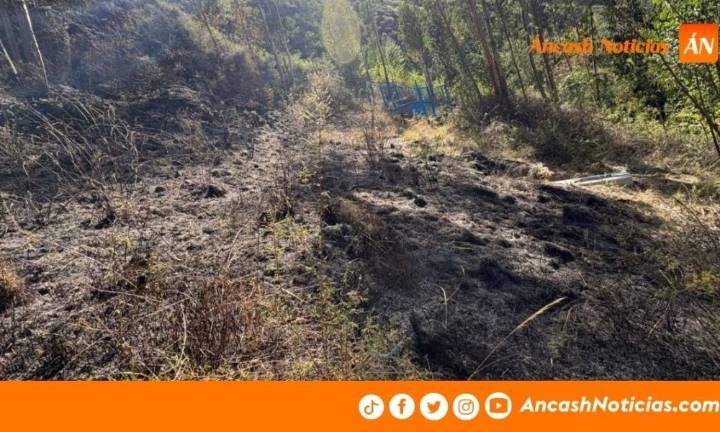 Huaraz: Incendio en Collcapampa afectó una hectárea de pastizales