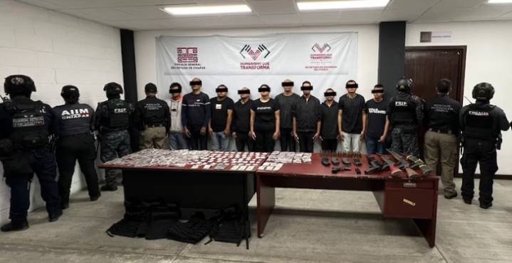 Integrantes del CJNG fueron detenidos por autoridades federales, en Chiapas