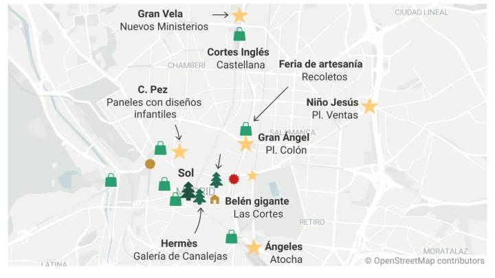 Mapa de las Luces de Navidad en Madrid: todos los árboles, mercados e instalaciones