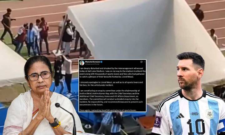 Messi Visit Turns Chaotic in Kolkata: CM Mamata Apologises After Salt Lake Stadium Mismanagement