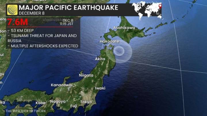 Magnitude 7.6 quake triggers tsunami on Japan’s northern coast
