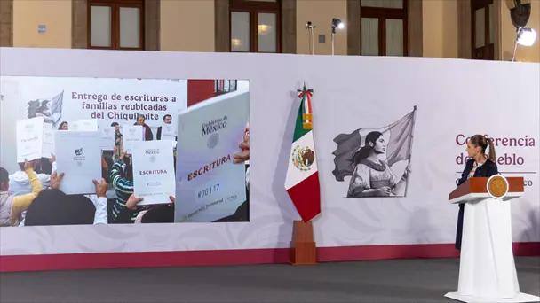 Cumple Sheinbaum a reubicados del Chiquihuite