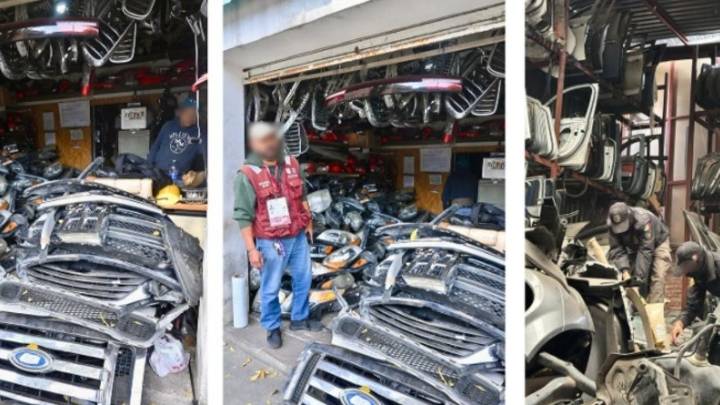 Aseguran más de 1,800 toneladas de autopartes ilegales en la CDMX