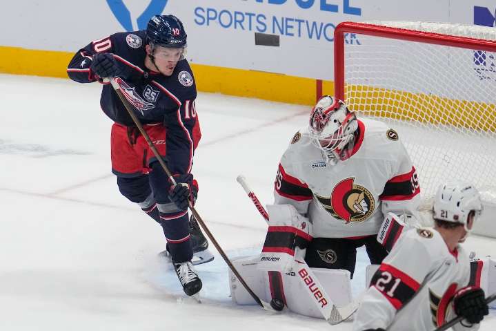 Stützle scores 2 as Senators use 4-goal 1st period to beat Blue Jackets 6–3