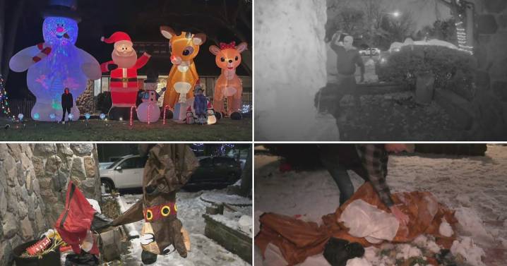 Suspects caught on camera destroying Christmas inflatables in Scarborough