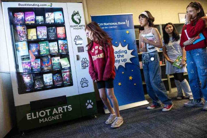Displaced Eliot Arts Magnet students gifted library book vending machine