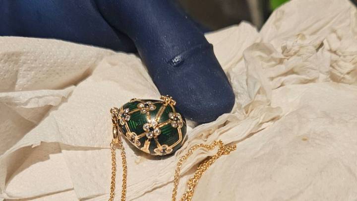 Police recover Bond-inspired Fabergé pendant... six days after it was swallowed by a suspect