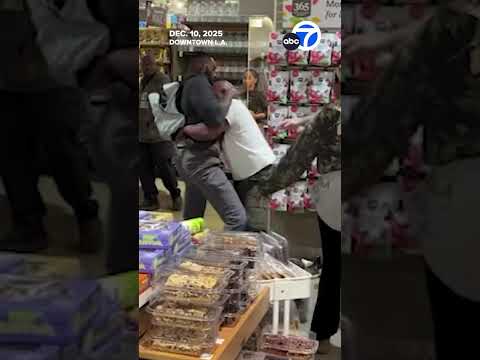 Fight inside downtown LA Whole Foods caught on video