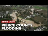 DRONE VIDEO: Flooding in Pierce County, Washington