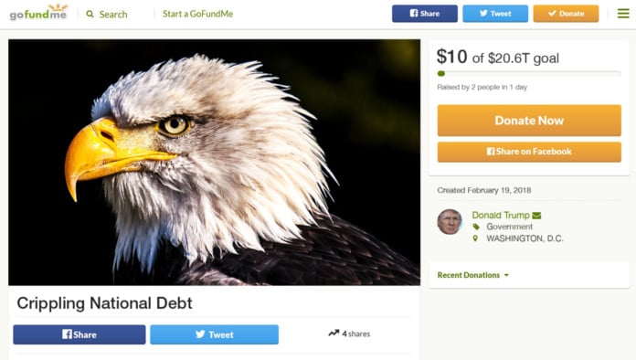 Federal Government Launches GoFundMe Campaign To Pay Off $22 Trillion National Debt