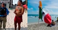 Polémica en Cancún: turista acusa discriminación por retirar bandera en playa