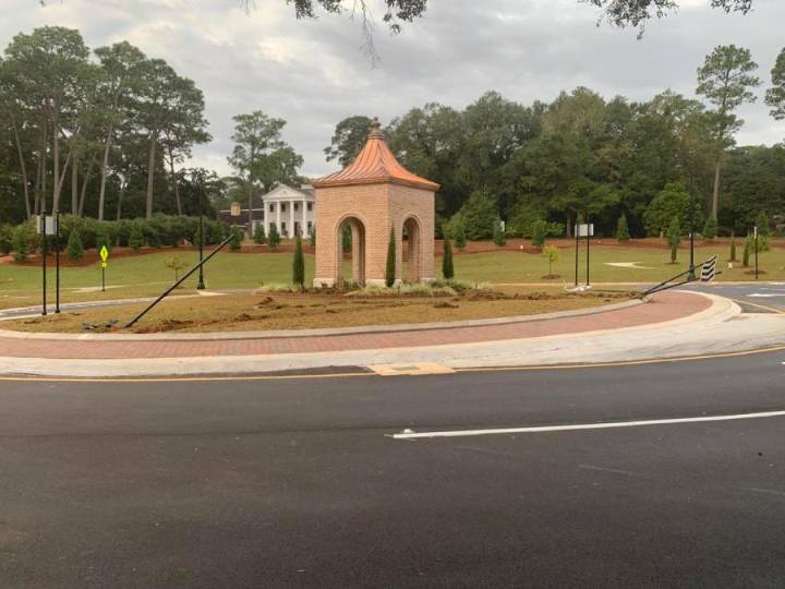 Vehicle plows through new traffic circle days after opening