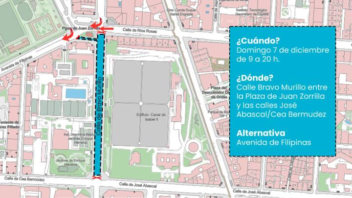 Bravo Murillo será peatonal por segunda vez este 7 de diciembre: sin coches de 9.00 a 20.00h