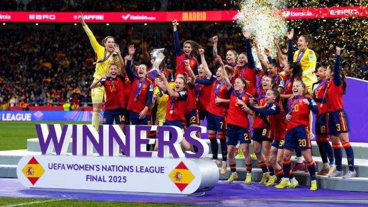 España golea a Alemania y es bicampeona de la Liga de Naciones