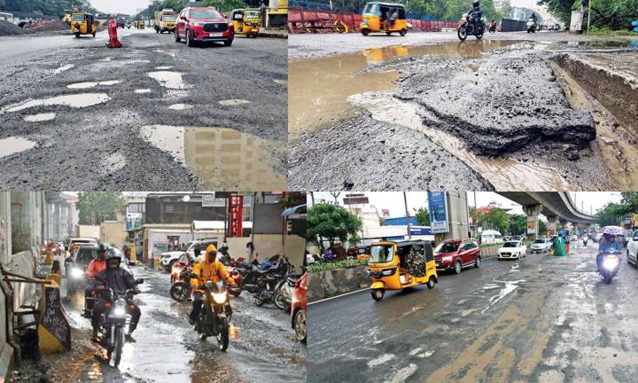 Motorists bear the brunt as city roads fail to endure intermittent rains
