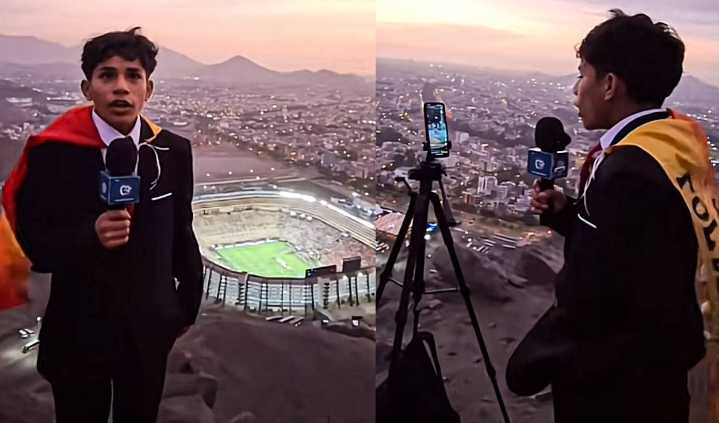 Joven de 15 años CONMUEVE por VIAJAR 18 HORAS para narrar la final de la Libertadores DESDE UN CERRO: se volvió viral en el mundo