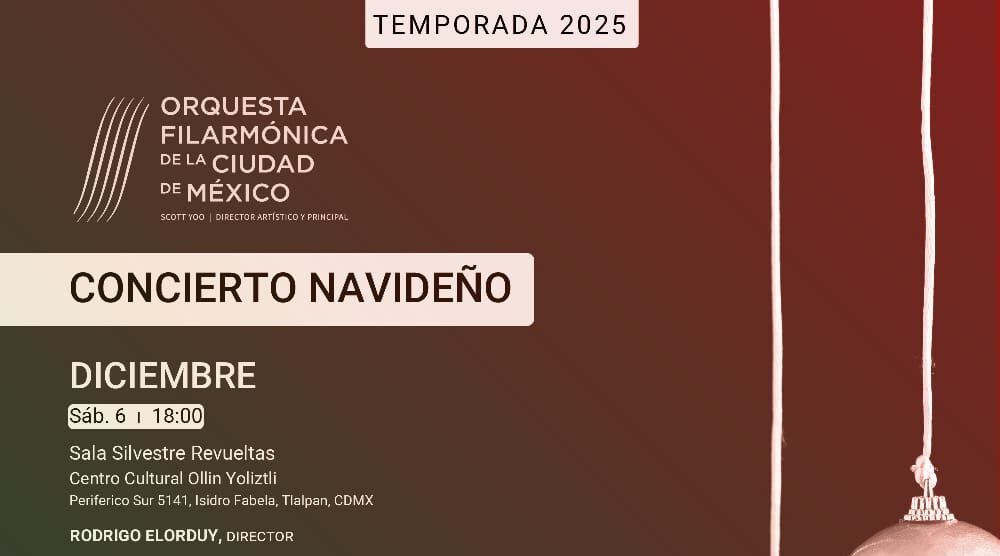 Orquesta Filarmónica de la Ciudad de México despedirá su temporada 2025 con conciertos navideños