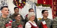 Mrs. Claus visits Marines and Sailors in Cherry Point