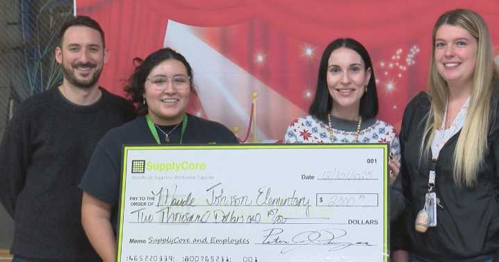 SupplyCore presents Angel Giving Tree donation to Johnson Elementary School