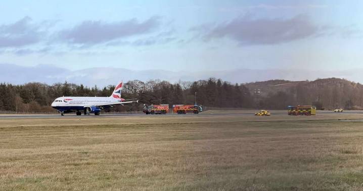 Moment Edinburgh British Airways flight met by fire crews as operations suspended