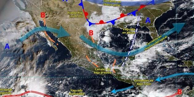 SMN alerta por frente frío 21 con lluvias fuertes y heladas en México esta semana