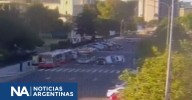 Impactante choque y vuelco en Retiro