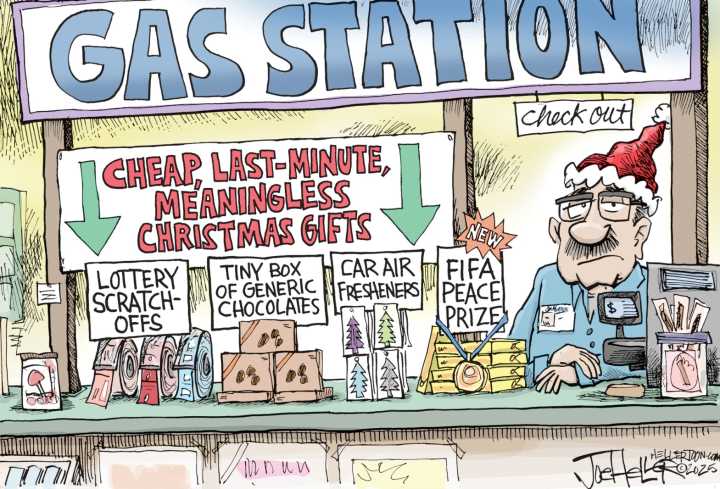 Editorial cartoon for Friday, Dec. 12, 2025