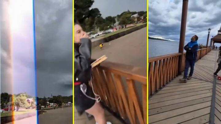 Video muestra momento exacto en que cayó un rayo frente a personas en Lago Llanquihue