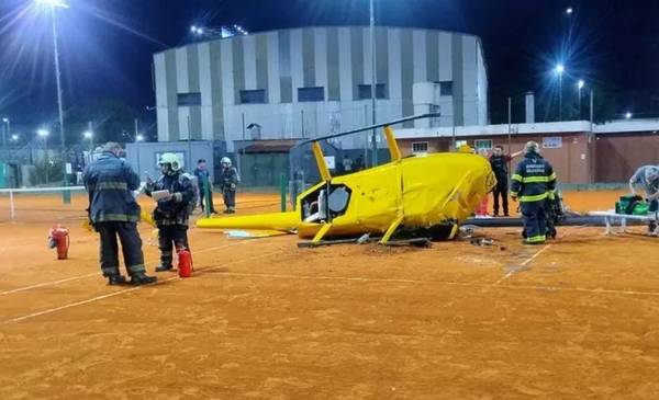 Un helicóptero se desplomó sobre una cancha de tenis en Capital Federal