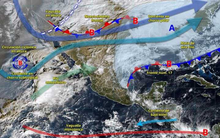 Prevén lluvias, vientos fuertes y posible aguanieve en el norte del país