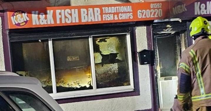 Scots chip shop bursts into flames as fire crews race to scene