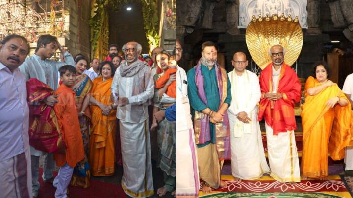 Rajinikanth Visits Tirupati Temple With Family A Day After Turning 75, Fans Catch Glimpse