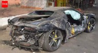 Ferrari carnage in Kolkata: Supercar spirals out of control, slams lamp post, splits in two; PWD worker among 4 hurt