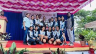 SJEC Women’s Throwball team emerged as champions in VTU State Level Throwball tournament