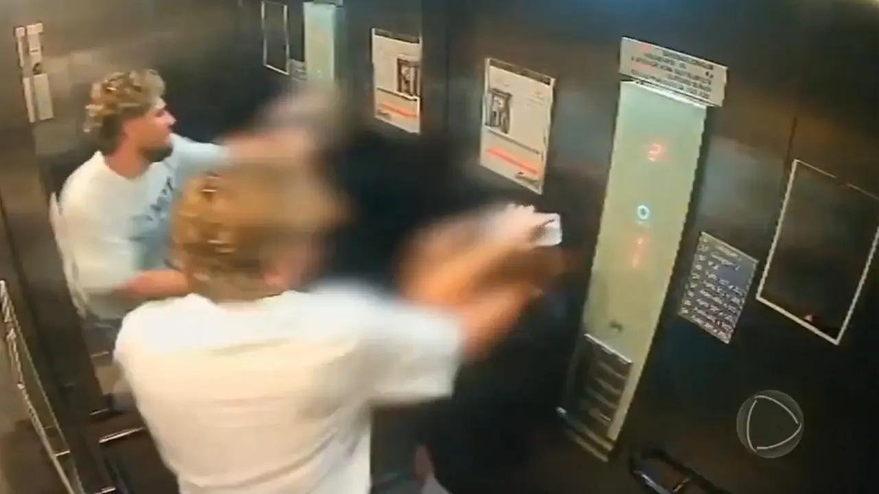¡Cómo si fuera saco de boxeo! Turista estadounidense agrede a su novia en un ascensor