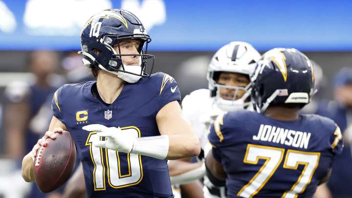 Jim Harbaugh "optimistic" about Justin Herbert's availability for Monday