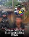 Capturan a alias “Cristian”, cabecilla RAE-r del Frente Carlos Patiño en Popayán