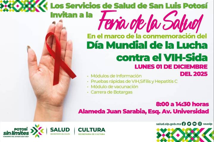 San Luis Potosí refuerza acciones de prevención del VIH rumbo al Día Mundial del Sida