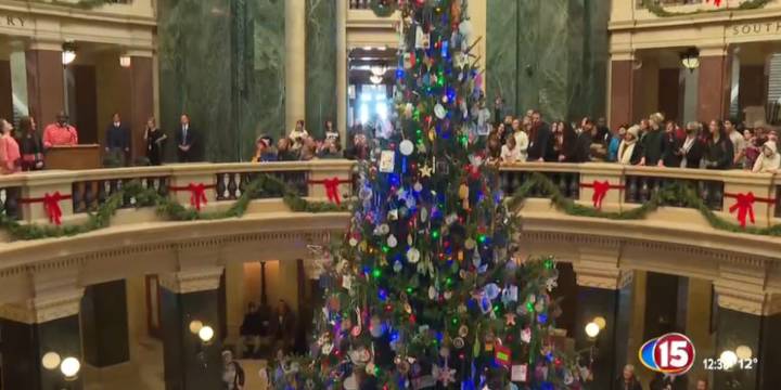 Wisconsin State Capitol Holiday Tree makes the list of Top 10 Holiday Lights Displays in the Nation