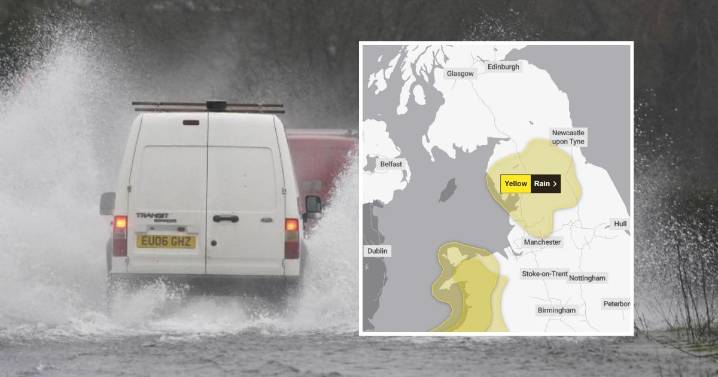 Met Office issue yellow rain warning for the North East