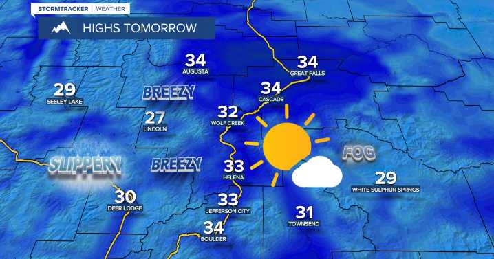 Partly to mostly sunny and mostly dry on Wednesday
