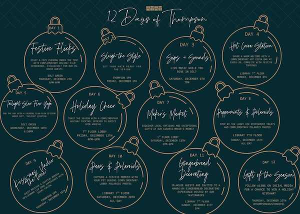 Celebrate the Holidays in Houston with Thompson Hotel’s 12 Days of Festive Fun and Luxe Staycations