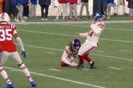 Giants' Younghoe Koo botches field goal attempt in extraordinary fashion