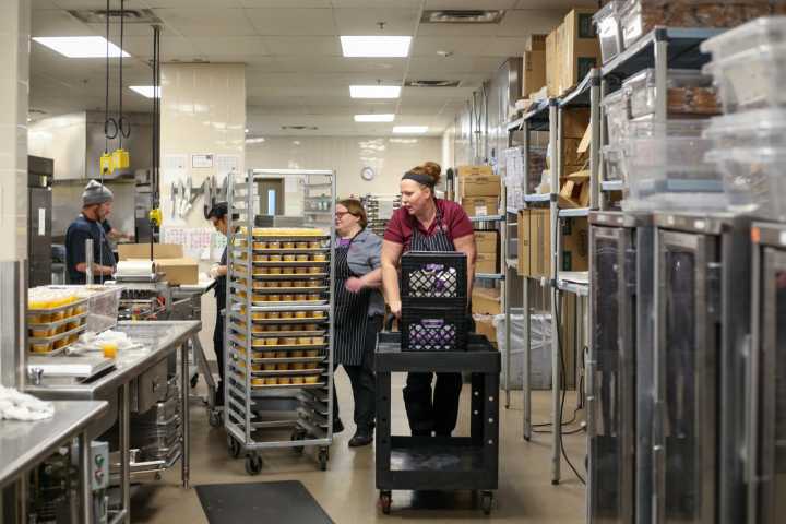 Concordia staff cook up hundreds of daily dinners for Meals on Wheels patrons