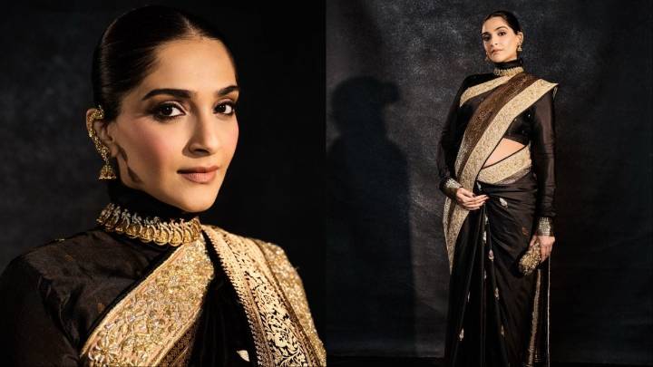 Sonam Kapoor’s Black Banarasi Saree Is A Masterclass In Modern Heritage Dressing