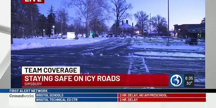 Black ice concerns persist in Simsbury as schools reopen after snow day