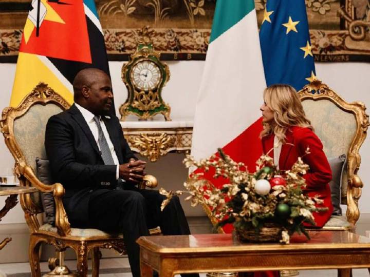 Primera ministra italiana recibió en Roma al presidente de Mozambique