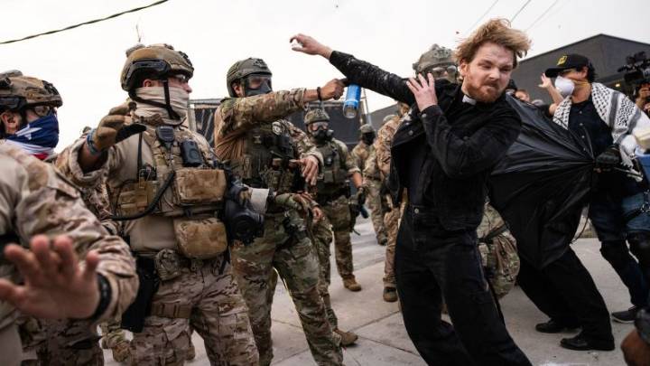 Federal agents have repeatedly detained or used force against people who seem to be protesting peacefully, videos show