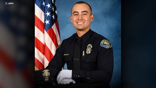 Alhambra police Officer Alec Sanders laid to rest at funeral after being killed in pursuit crash